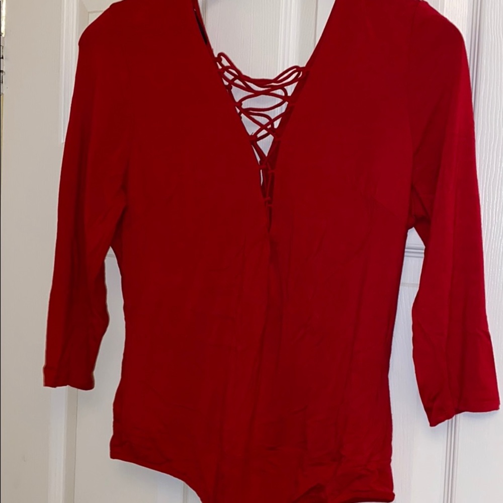 Bebe red bodysuit